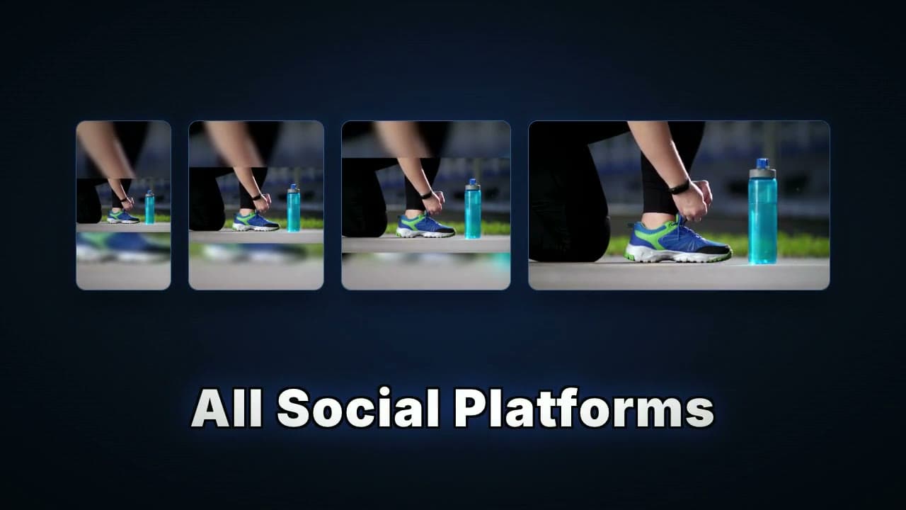One product video splitting into platform-ready variants