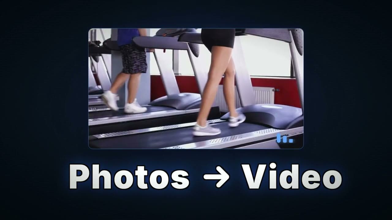 Product photos becoming a listing video with motion and music