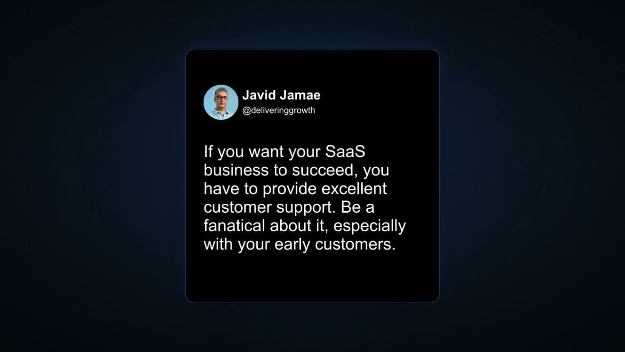 A styled quote card video with attribution and handle