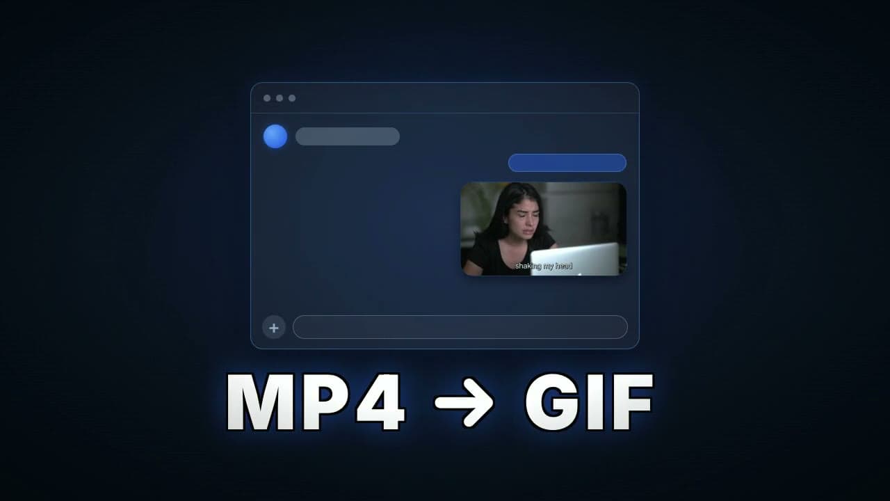 A video clip becoming an animated GIF looping in a message thread